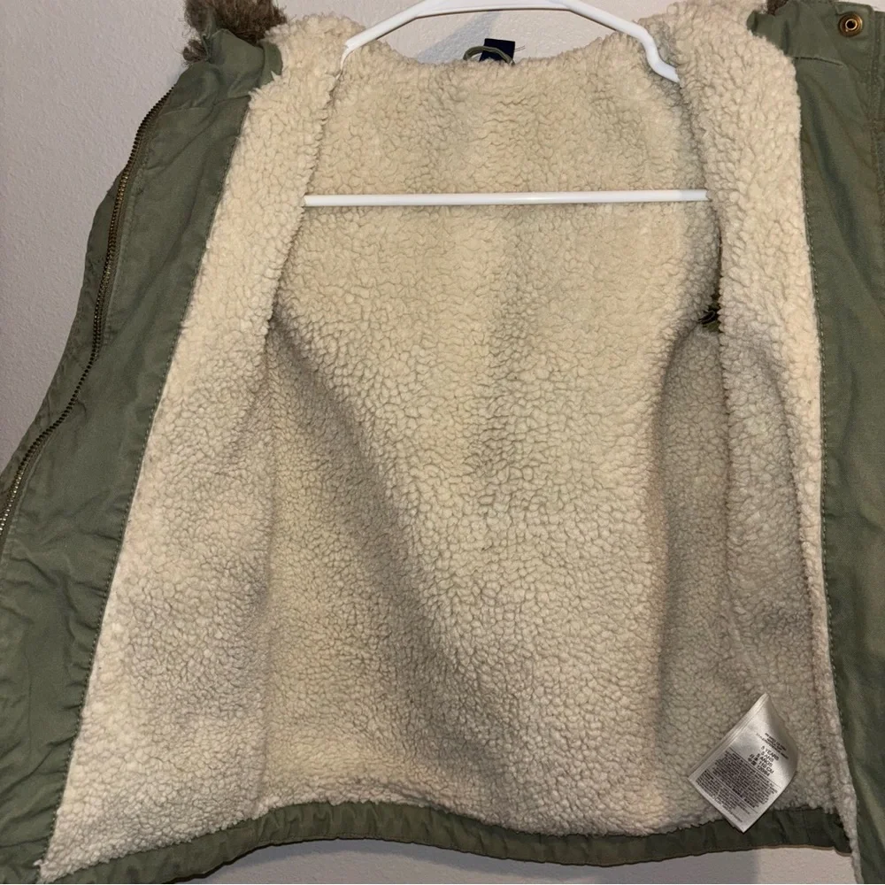 GAP Kids Olive Green Hooded Jacket Size 5 - Picture 5 of 6